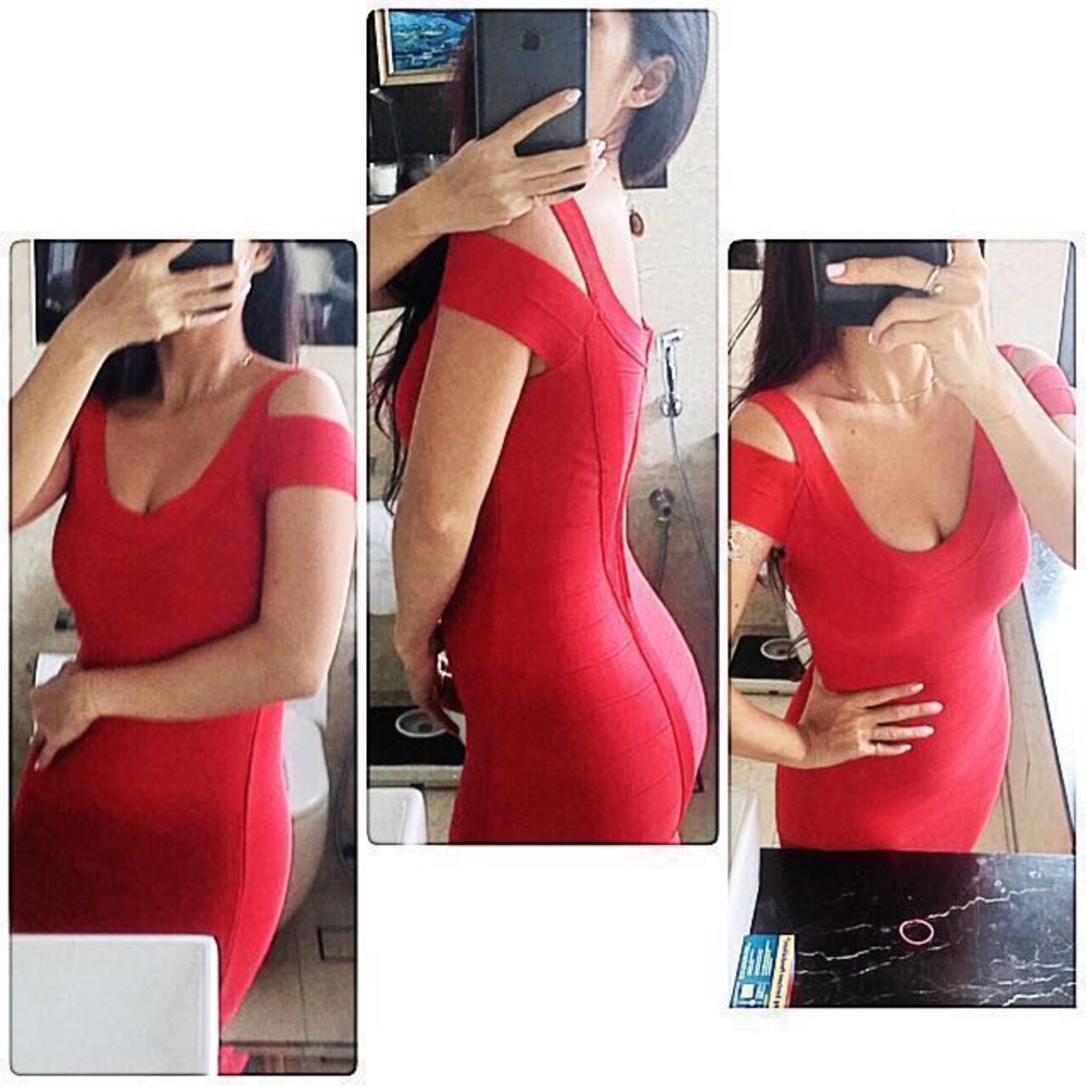 HOT Guess Red Bandage Dress (Herve Leger style)
